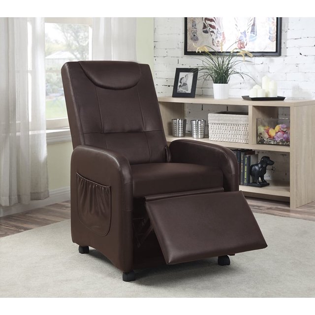 ViscoLogic Ravive le Pliage du Faux Cuir de Jeu Inclinable Manuel Chaise de Salon Canapé Fauteuil Inclinable (Brun)