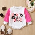 thumbnail image 2 of Ruyang Valentines Day Baby Girl Boy Outfit Long Sleeve Bubble Romper Sweatshirt Letter Printed Bodysuit Baby Clothes, 2 of 9