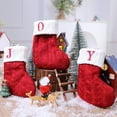 thumbnail image 4 of Vnanda Christmas Letter Stockings Soft Plush Monogram Xmas Rustic Personalized Stocking Embroidered Decoration for Decor, 4 of 9