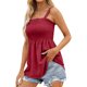 thumbnail image 1 of Gibobby Mujeres Casual Moda Sólido Multicolor Plisado Pecho Envuelto Sin Mangas Camiseta Sin Mangas(RD2,CH), 1 of 4