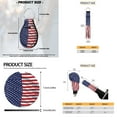 thumbnail image 6 of Uorisanigo American Flag Car Front Back Seat Covers Full Set with Seatbelt Pads Coasters Steering Wheel Protector Headrest Cushion Shift Knob Handbrake Cover Center Console Cover Key Chains,18 Pack, 6 of 7