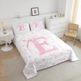 thumbnail image 5 of Erosebridal Initial Letter E Comforter Sets Twin Size, Dreamy Bow Love Comforters & Duvets, Girly Romantic Decor, Reversible 2pcs, 5 of 8