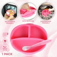 thumbnail image 3 of Silicone Suction Plate for Baby - 100% Food Grade Silicone Divided Plate | Toddler Self Feeding Training Suction Plate Set, 3 of 5