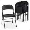thumbnail image 1 of MECO Sudden Comfort All-Steel Folding Chair Set, Black Lace (Set of 4), 1 of 4