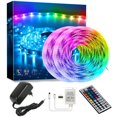 thumbnail image 1 of Led Chambre à Coucher Led Bande Décorative Multicolore Led Lumière, Bande Led, Rgb Dimmable Guirlande Légère avec Télécommande, Ruban Adhésif (2X5M), 1 of 5