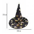 thumbnail image 4 of XIAOCHA Womens Printed Witch Hat Halloween Wide‑Brim Wizard Hat Party Headwear,Gold, 4 of 5