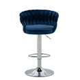 thumbnail image 5 of Lumibee Set of 4 Modern Velvet Adjustable Bar Stools with Backs Set of 4 - Navy Blue Silver, 5 of 5