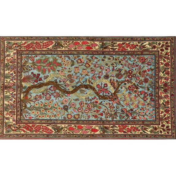 Ahgly Company Machine Washable Indoor Rectangle Traditional Saffron Red Area Rugs, 3' x 5'