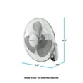 thumbnail image 5 of Comfort Zone 16" Oscillating Wall Mount Fan with Remote Control, Timer, Auto Shut Off, Adjustable Tilt, Quiet, 3 Speed, Ideal for Home, Bedroom, Gym & Office, Airflow 14.07 ft/sec, CZ16WR, 5 of 6