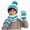 A2-Mint Green, variant on Children Winter Hat Scarf and Gloves Warm Protective Knitted Hat Set
