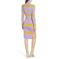 thumbnail image 2 of Moon River Womens Stripe Bodycon Sweater Dress, Purple, Large, 2 of 3
