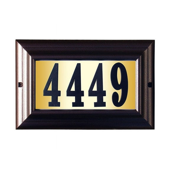 Edgewood Large "Do It Yourself Kit" Lighted Address Plaque In Antique Copper Frame Color