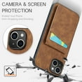 thumbnail image 5 of Allytechgroup Retro Wallet Case for Apple iPhone 13, RFID Blocking Cards Holder Kickstand Bumper Shockproof Anti-Scratch Premium PU Leather TPU Back Cover for Women Men, Brown, 5 of 8