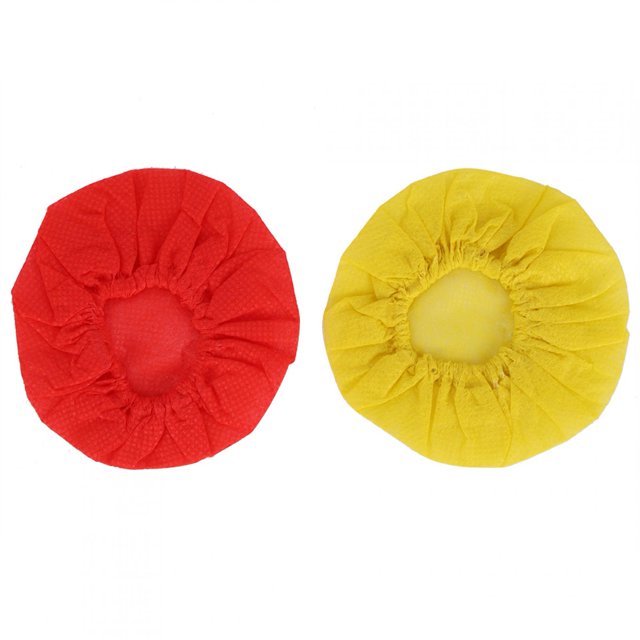 Mic Cover, 100Pcs Stage Microphone Cover, Environmentally Friendly Elastic Band School For KTV Red And Yellow