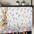 thumbnail image 5 of Bunny Easter Rod Pocket Curtain Valance, Spring Floral Rabbits Eggs Farmhouse Farmhouse Window Valance for Living Room, Bedroom, Kitchen 42"W x 12"L, 5 of 9
