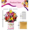 thumbnail image 2 of Pop Up Card, 3D Flower Bouquet Greeting Cards for Women with Note Card and Envelope for All Occasion, Mother's Day, Anniversary, Birthday, Thank You, Teacher Appreciation Card, 2 of 7