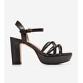 thumbnail image 2 of Cole Haan Grove Black Leather Ankle Strap Strappy Open Toe Block Heeled Sandals (Black Leather, 9.5), 2 of 6