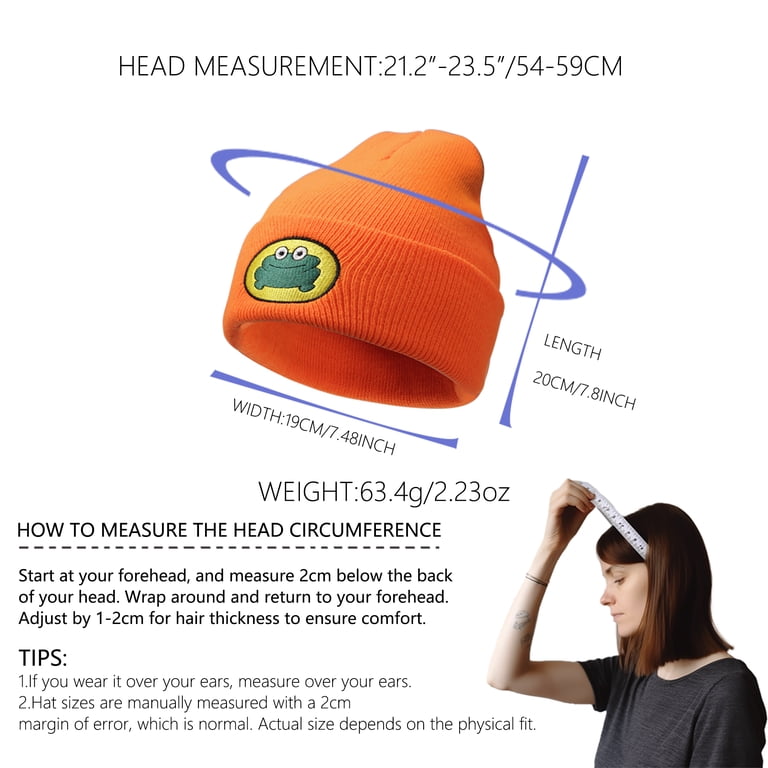 ACCEHUT Cartoon Frog Embroidery, Unisex Knitted Beanie, Casual