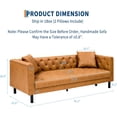 thumbnail image 2 of Bingirl 81-Inch Leather Sofa-3 Seater Deep Seat-Button Tufted-Chesterfield-Brown, 2 of 7