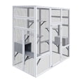 thumbnail image 4 of 62.6" Outdoor Wooden Cat House Large Catio, Solid Wood Cat Cage Shelter Enclosure Playpen with Anti-UV& Waterproof, 7 Platforms and 2 Resting Boxes, 4 of 9