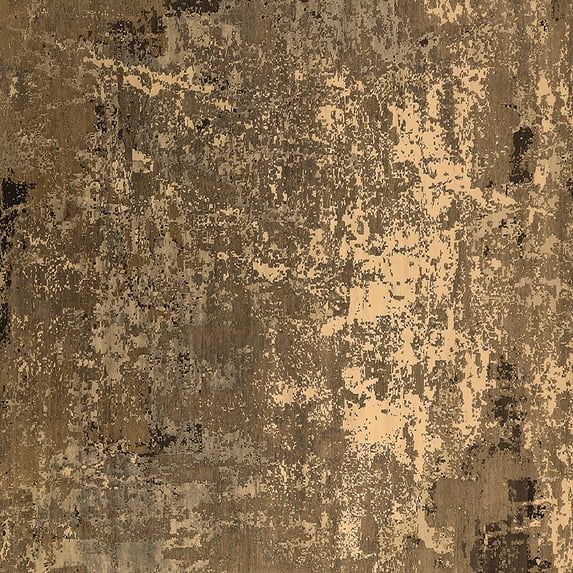 Ahgly Company Indoor Square Oriental Brown Industrial Area Rugs, 5' Square