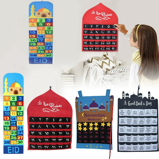 Eid AlFitr Ramadan Countdown Calendar Fabric Wall Calendar Decoration