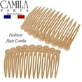 thumbnail image 4 of Camila Paris CP2892/2 French Hair Side Comb Small Rounded, Beige French Twist Hair Combs Decorative, Strong Hold Hair Clips for Women Bun Chignon Up-Do Styling Girls Hair Accessories, Made in France, 4 of 7