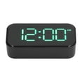 thumbnail image 2 of Reloj despertador digital con gran número USB, espejo recargable, reloj electrónico de escritorio para dormitorio, sala de estar, oficina, caja negra, fuente verde, 2 of 15