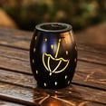 thumbnail image 4 of LuxenHome 6-Inch Black Metal Rain Solar Powered Outdoor Decorative Lantern, 4 of 6
