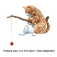 thumbnail image 4 of Adorno Gato Pesca Mini Estatuilla Interior Del Coche (gato Leopardo), 4 of 4