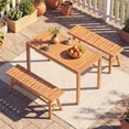 thumbnail image 6 of Gymax Acacia Wood Outdoor Garden Bench w/Slatted Seat 800 lbs Capacity for Front Porch, 6 of 9