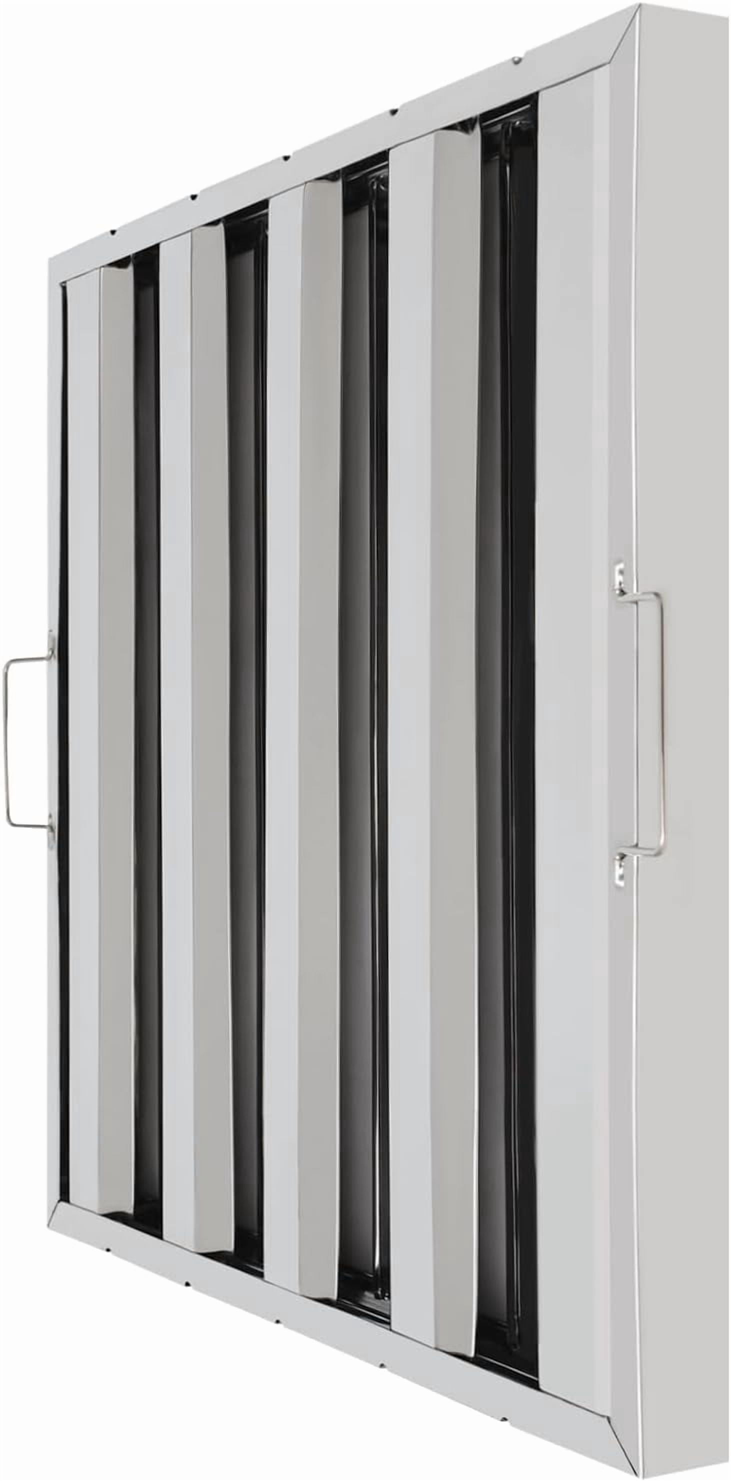 Miumaeov 6pcs Range Hood Baffle Filter, 430 Stainless Steel 4 Grooves Commercial Hood Filters, for Grease Rated Commercial Kitchen