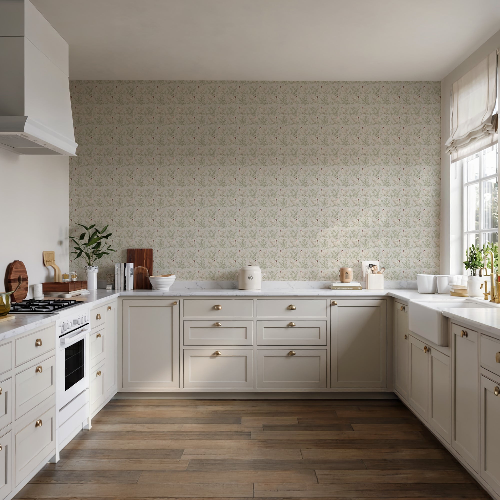 Veer Decor Cluckingham Toile Peel and Stick Wallpaper