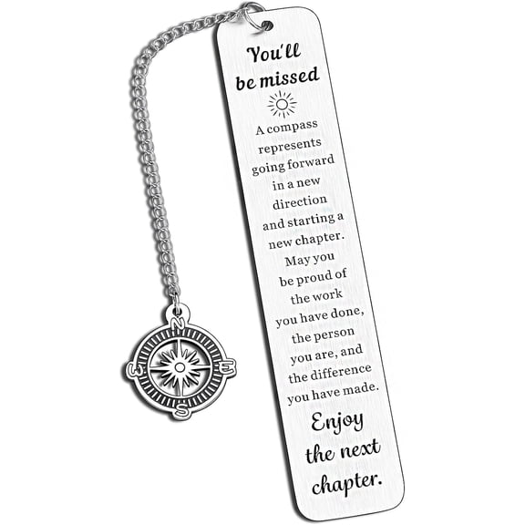 Employee Appreciation Gifts Compass Bookmark, Farewell Gifts for Coworkers Women, Boss Gift Retirement Bookmark, Funny Retirement Gift for Men Husband, You Will Be Missed Compass Bookmarks for Friend