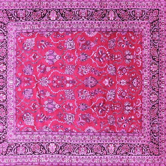 Ahgly Company Indoor Square Persian Pink Traditional Area Rugs, 3' Square