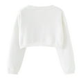 thumbnail image 7 of Odeerbi Toddler Girls Bolero Cardigan Cropped Shrugs Knit Cover Up Kids Baby Fashion Cute Solid Color Long Sleeve Thin Style Button Cardigan Sweater Toddler Clothes White, 7 of 7