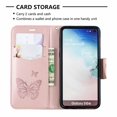 thumbnail image 6 of Allytech Galaxy S10e Case, Slim Fit PU Leather Folio Butterfly Embossed Shockproof Wrist Hand Strap Flip Cards Holder Wallet Case TPU Back Cover for Samsung Galaxy S10e, Pink, 6 of 8