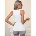 thumbnail image 2 of Women's Sleeveless Full Length Fitted Racerback Workout Crew Neck Basic Tank Top, 2 of 5