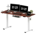 thumbnail image 2 of FunniHomi 60" x 24" Electric Height Adjustable Standing Desk with Hooks, Whole-Piece Desktop Cable Management Tray, and Built-in Power Outlet, Ergonomic Sit-Stand Desk for Home Office(2 Packages), 2 of 11