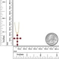 thumbnail image 6 of Gem Stone King 14K Yellow Gold Lab Grown Diamond and Red Created Ruby Cross Pendant Necklace for Women (1.03 Cttw, Gemstone, 20x14mm, with 18 inch Chain), 6 of 6