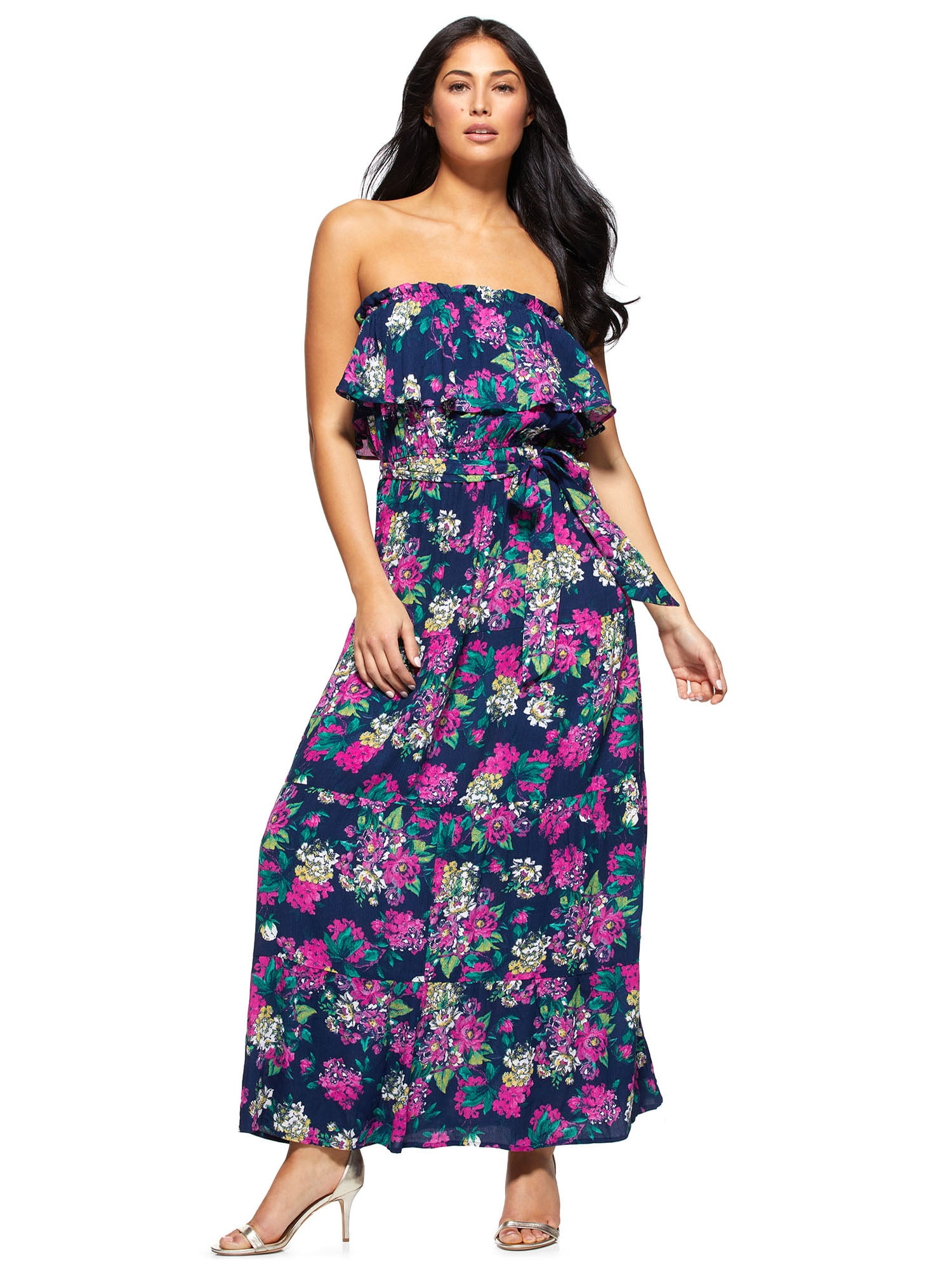 strapless eyelet dress
