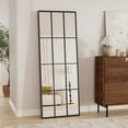 thumbnail image 2 of Mirror Full Length, 65"x22" Large Rectangular Mirrors, Window Pane Wall Mirror, Black Full Body Mirror with Aluminum Frame, Farmhouse Standing Mirrors Hanging or Leaning for Living Room,No Stand, 2 of 15