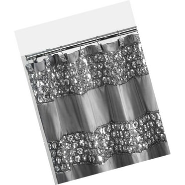 Popular Bath Sinatra Silver Fabric Window Curtain