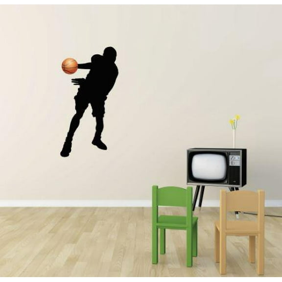Custom Decals - Prices Reduced Vinyl Wall Sticker : Basketball Player Cross Over Game Sport Boy Girl Teen Bedroom Bathroom Living Room Mural : 30 X60" -