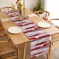 thumbnail image 3 of Red Pink Gray Stripes Table Runner - 36 Inch Long, Kitchen Dining Table Runner Dresser Scarves, Modern Abstract Minimalist Retro Farmhouse Decor for Coffee Tables Wedding Party Banquet, 3 of 8