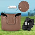 thumbnail image 6 of Haosy Caramel Brown Golf Mallet Putter Cover Strong Magnetic Leather Golf Club Headcover Closure, 6 of 7