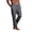 Dark Gray, variant on Men's Solid Color Pajama Pants with Pockets & Drawstring - Cuffed Jogger Sleep Bottoms for Men, Elastic Waist Soft Lightweight Lounge Homewear Black L