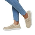 thumbnail image 2 of LUCKY STEP Rhinestone Loafers Shoes Comfort Slip On Mesh Knit Walking Shoes,Beige,Womens, 2 of 6