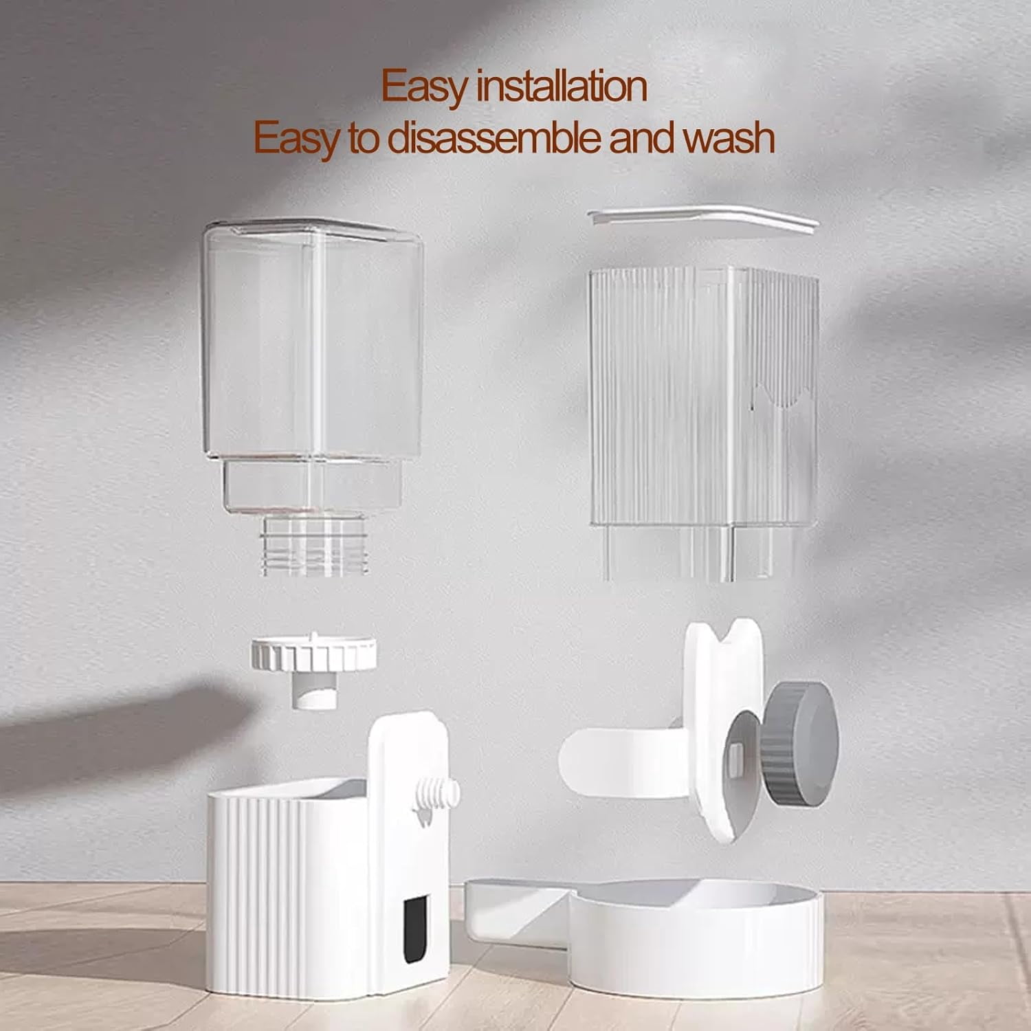 RKXQT Automatic Cat Feeder and Water Dispenser, Cat Food Dispenser, Can Be Hung, Automatic Feeder for Small Medium Dogs Cats Pets Animals