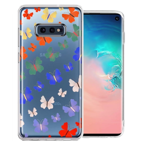 MUNDAZE For Samsung Galaxy 10e Colorful Butterflies Design Double Layer Phone Case Cover